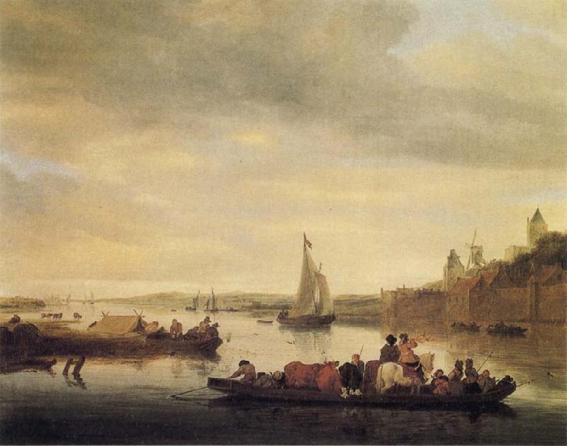 Saloman van Ruysdael The Crossing at Nimwegen Germany oil painting art